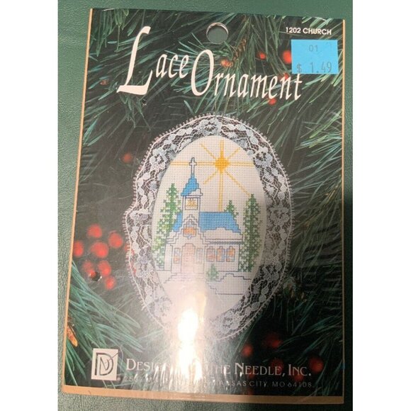 Lace Ornament Cross-Stitch Kit "1202 Church" By Designs For The Needle With Thre - Picture 1 of 4